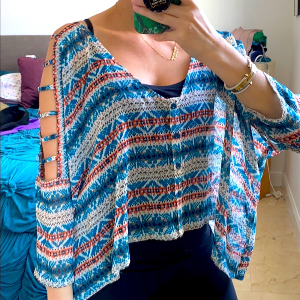 Sheer cutout blouse - Picture 2 of 4